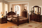 FA7571 - Tuscan II Dark Pine Solid Wood Poster Bed