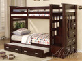 ac10170 - Georgetown Espresso Solid Wood Twin/Twin Bunk Bed w/Storage and Trundle