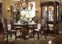 AC62010 - Vendome 54" Dia 5 Piece Glass Top Circular Dining Set W/ Bonded Leather Seats