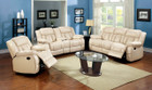 FA6827 - Beal Ivory Reclining Leather Sofa and Love Seat 