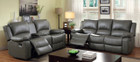 FA6326 - Chardae Gray Leather Reclining Leather Sofa and Love Seat