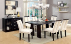 FA3559T - RAYON BLACK SOLID WOOD 7 PC. DINING SET WITH LED LIGHTING