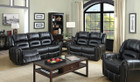 FA6130 - Fernando Black Vegan Leather Motion Reclining Sofa and Love Seat 