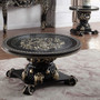 P1 328b - Isla Ebony Black with Antique Gold Formal Coffee Table