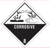 Label, Corrosive 8, 4" x 4", 500/roll