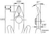 Tek-Me Cutters - Medium size Head with Lead Catcher, Flush. OAL: 140mm - 5.51". ESD Safe