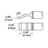 PTTC Solder Tweezer Cartridge, Blade, 6.35 mm (0.25"), 600 Series