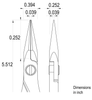 Pliers, Slim, Ergo-Tek - Long Snipe Nose, Serrated Jaws. OAL: 140mm - 5.51". ESD safe