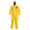 Coverall, Tychem QC, Bound Seams, Zip Front, Hood/Boots, Elastic Wrist and Ankle
