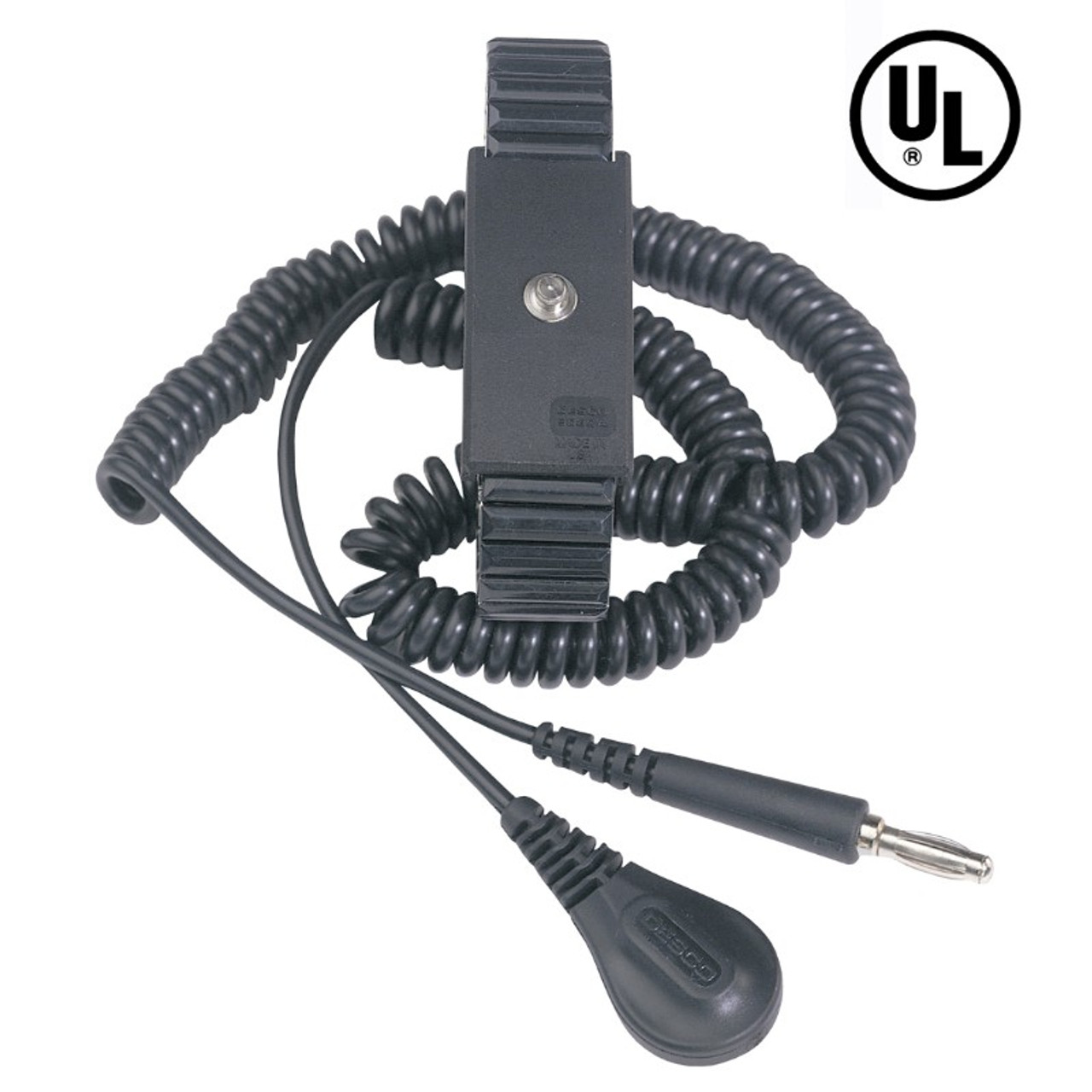 Wristband, Premium Metal Expansion Wrist Strap w/ 6' Coil Cord