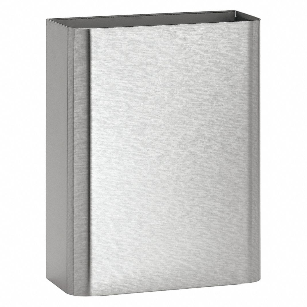 Trash Can, Open Top, Stainless Steel