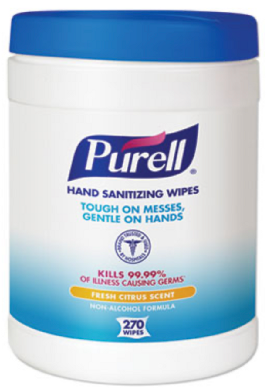 Sanitizing Hand Wipes, 6.75 x 6, Fresh Citrus, White