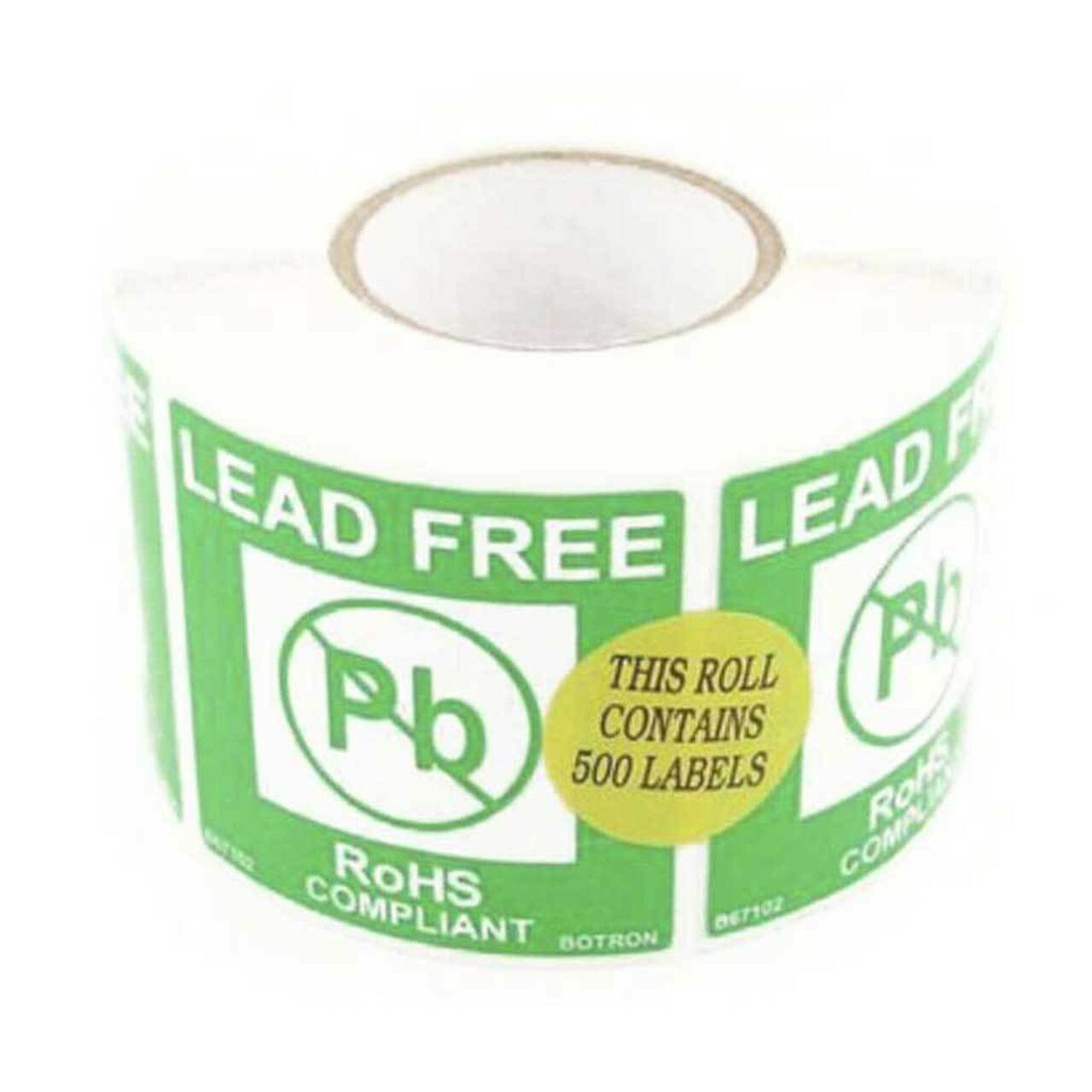 Label, Lead Free, Green and White, 2' x 2'