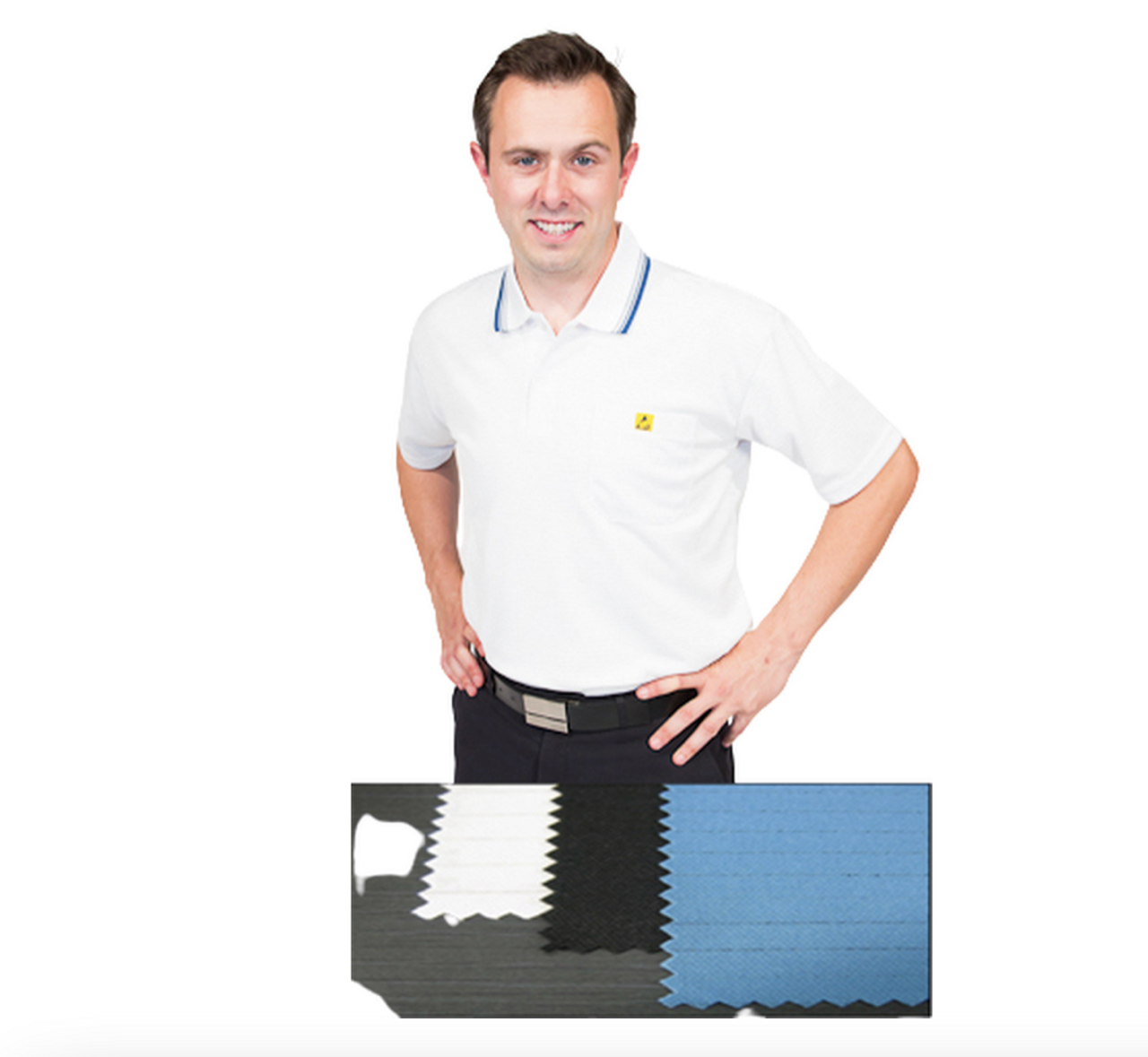 Polo Shirt, Short Sleeve, ESD, Collar, Blue