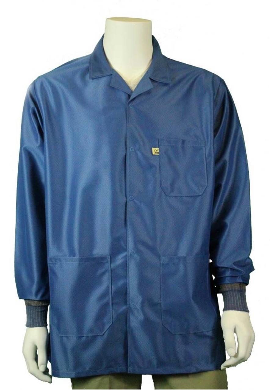 Smock, Standard Weight, ESD, Snap Front, Elastic Cuffs