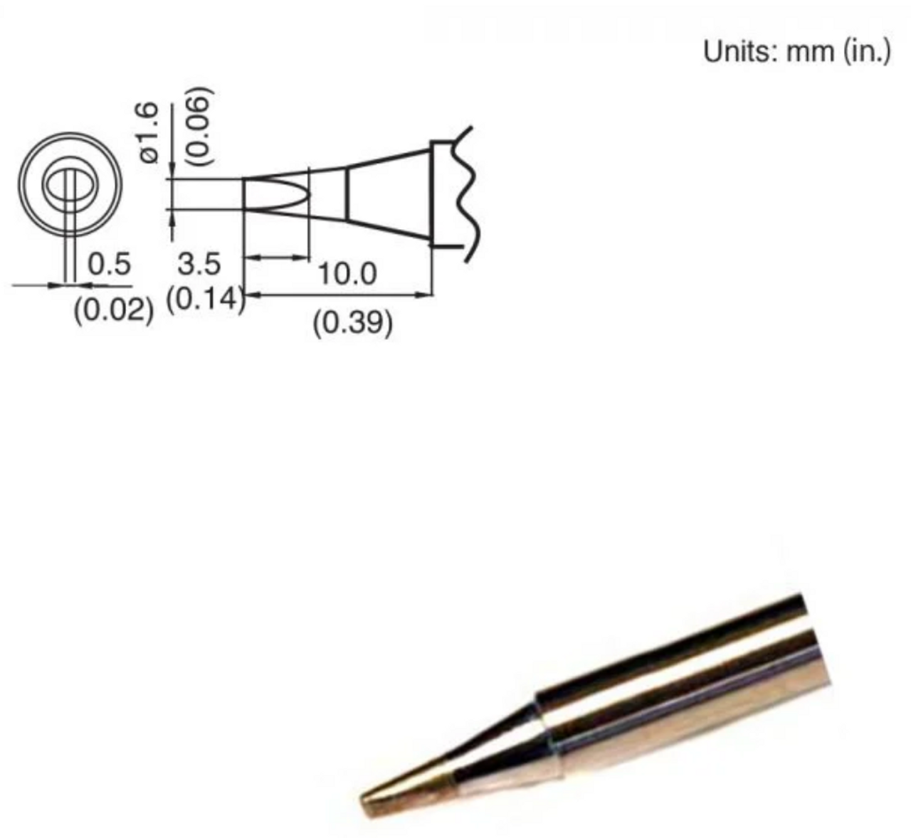 Soldering Tip, Chisel, T15-D16