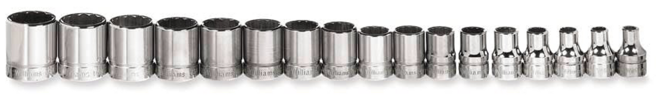 Shallow Socket Sets, Metric, 3/8" Drive, 12-Point