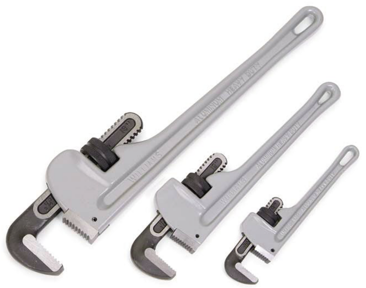 Heavy Duty Aluminum Pipe Wrench Set, 3 pc Heavy Duty Aluminum Pipe Wrench Set, 3 pc