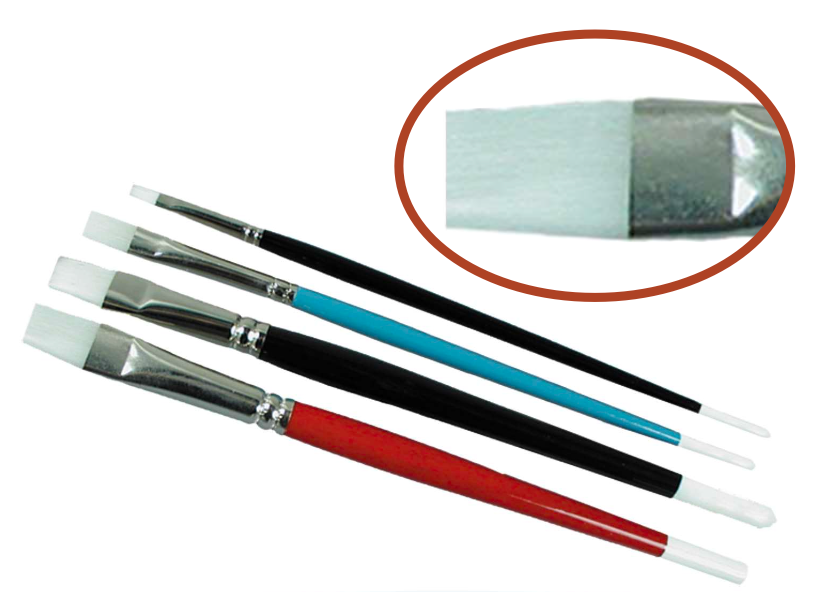 Brush, White, Flat, Taklon