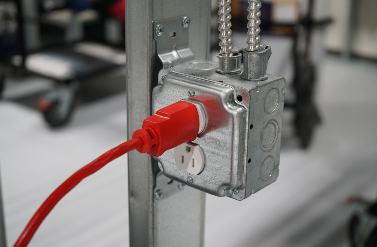 All-Purpose Extension Cord, Vinyl, 14/3, 1 Outlet, Red