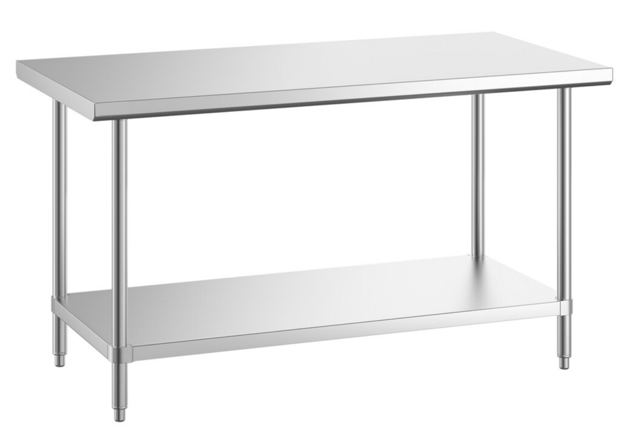 Worktables, Stainless Steel with Bottom Shelf
