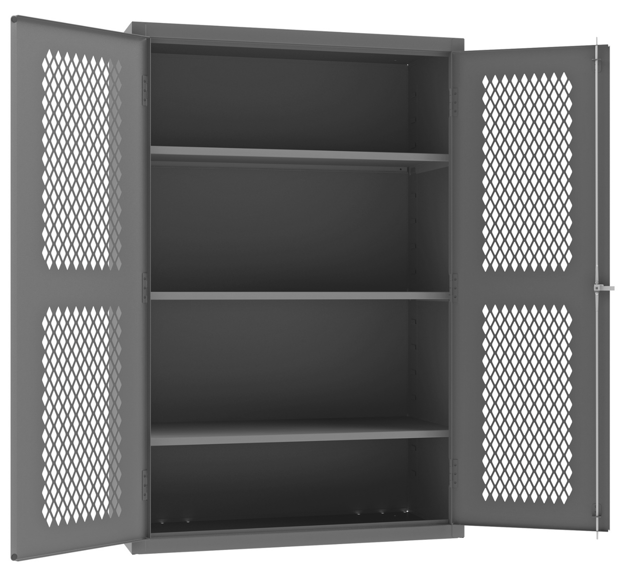 Ventilated Shelf Cabinet, 14 Gauge, 3 Shelves, 48 x 24 x 72