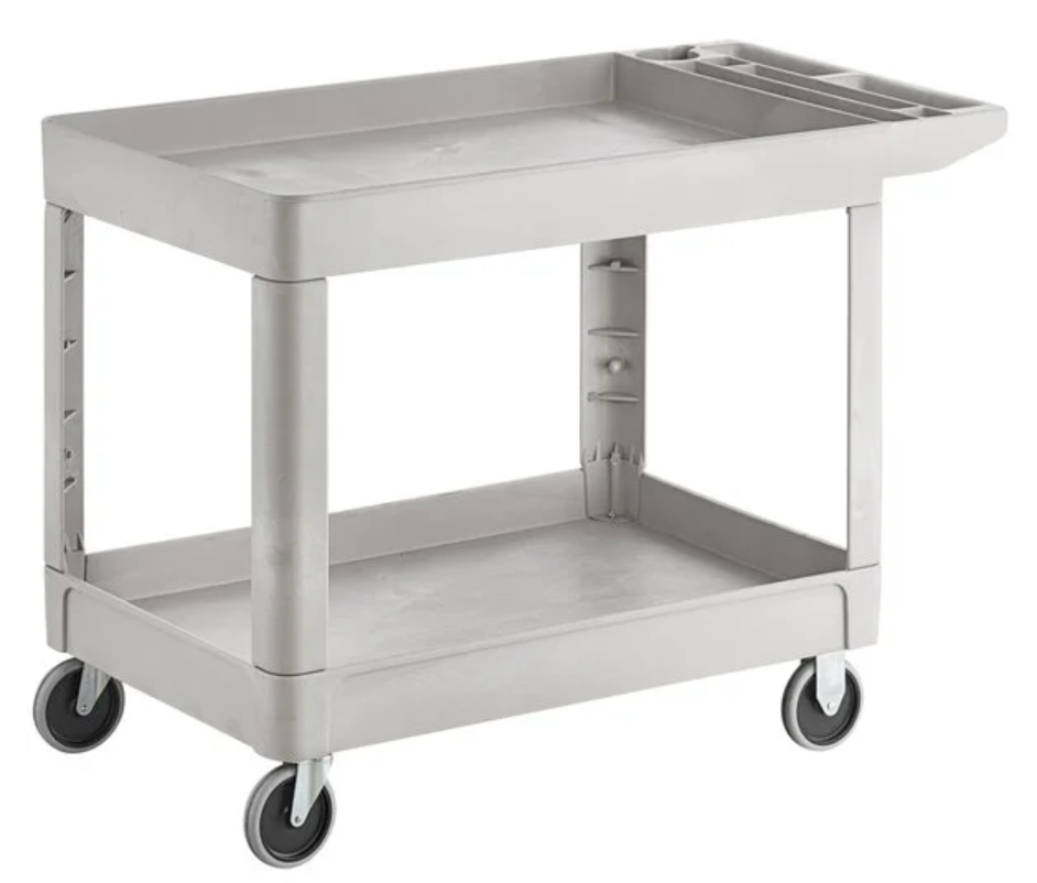 Cart, Utility, 2 Shelves w/ Extended Handle