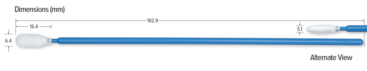 Microfiber Nonwoven Medium Head Swab with Long Handle, 6.409″ (16.28 cm)