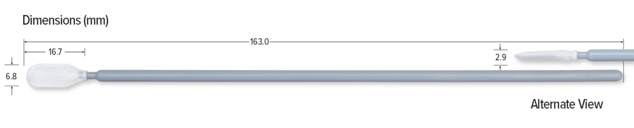 Medium Head Microfiber Woven ESD Swab with Long Handle, 6.417″ (16.30 cm)