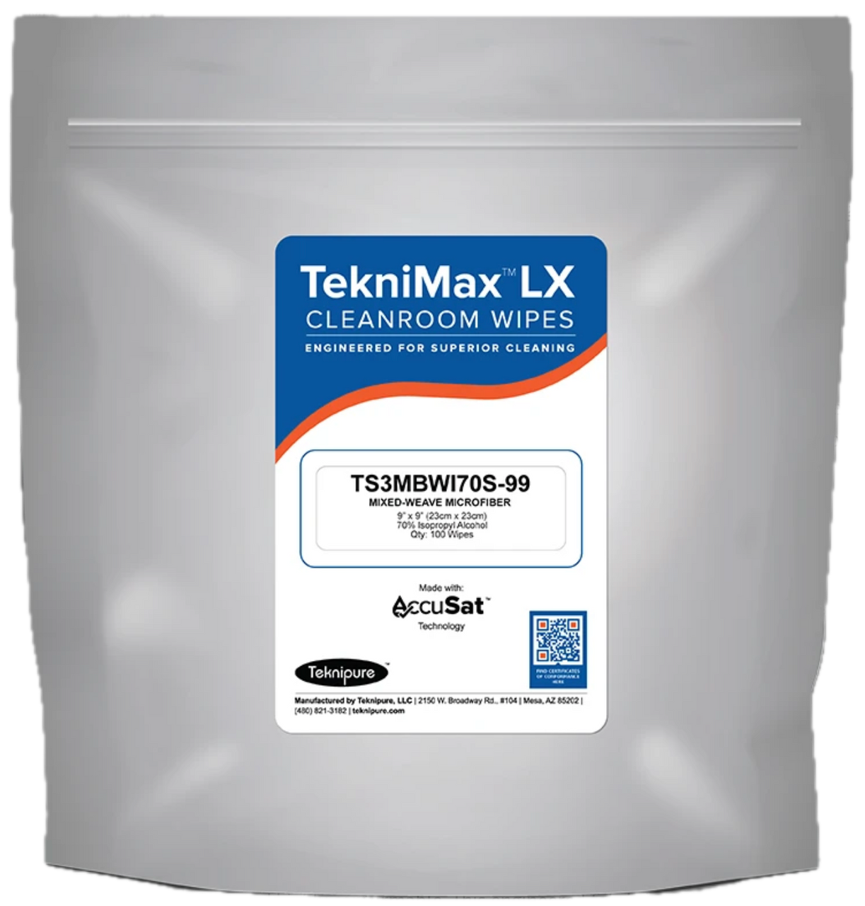 TekniMaxTM LX Mixed-Weave Microfiber Wipers with AccuSatTM, 100 Ea/Bag, 5 Bags/Case
