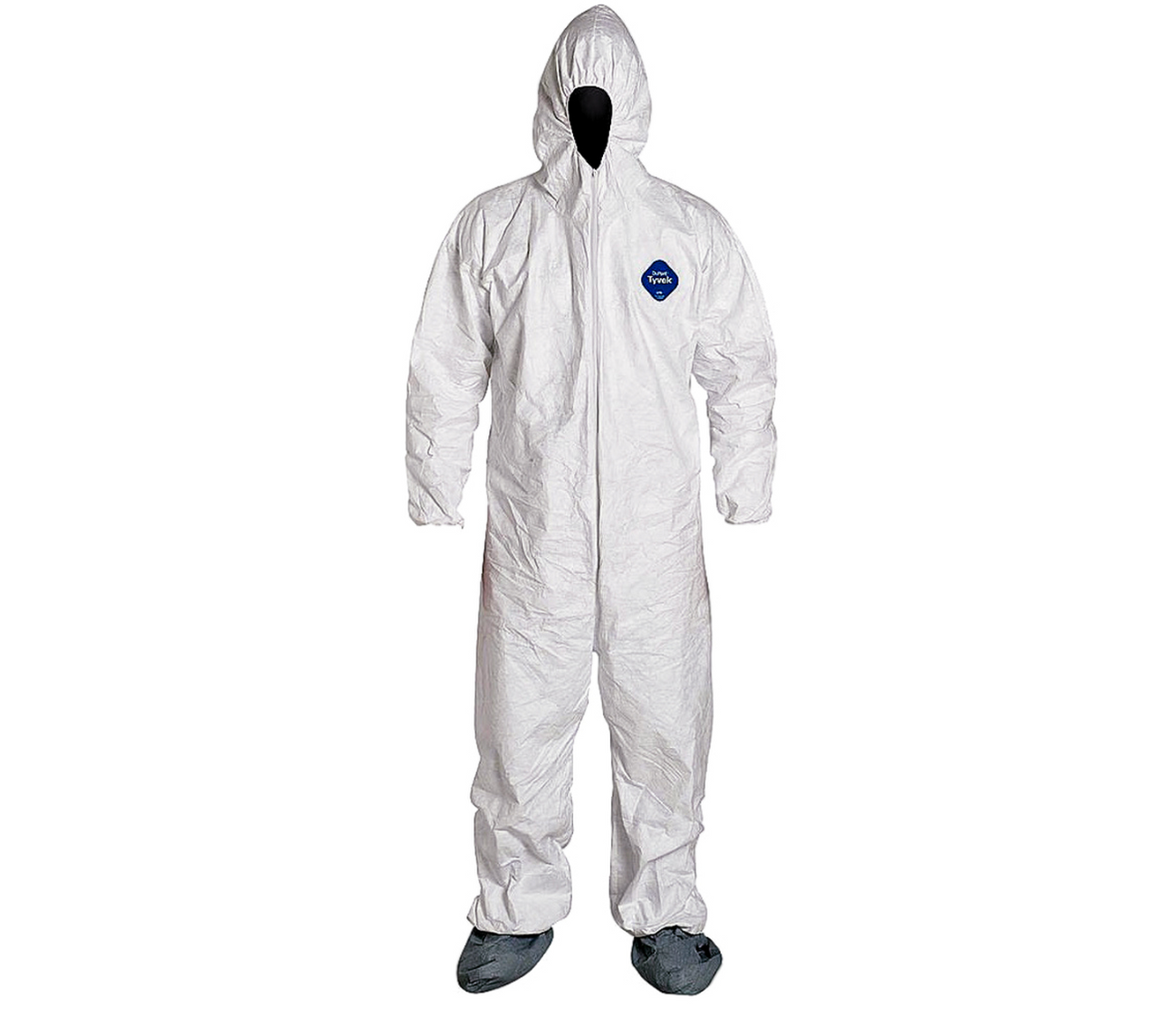 Coverall, Tyvek, Zipper, Hood, Boot, Elastic Wrist