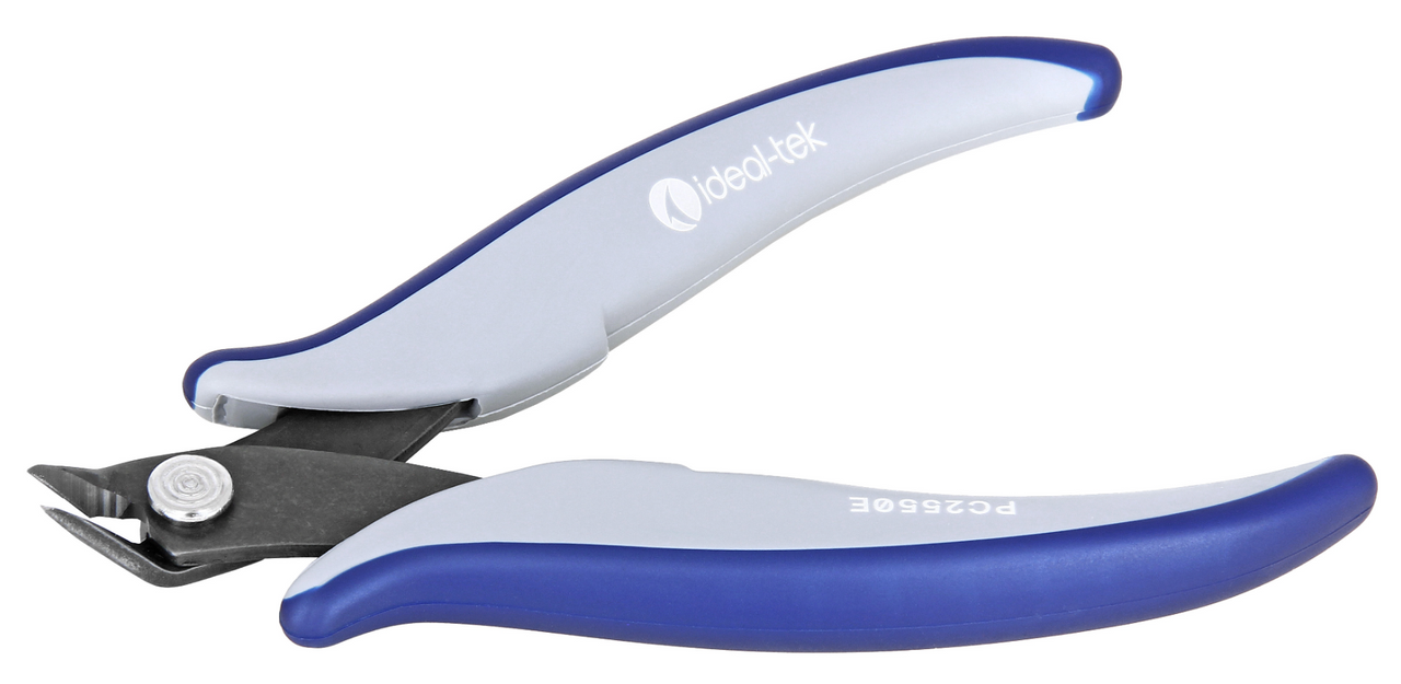 Tek-Me Cutters - Medium Size and Oblique Head, Flush. OAL: 135mm - 5.31". ESD Safe