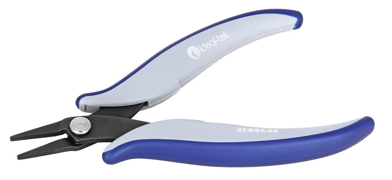 Tek-Me Medium Pliers - Flat-Nose, Short Serrated Jaws. OAL: 146mm - 5.75". ESD Safe