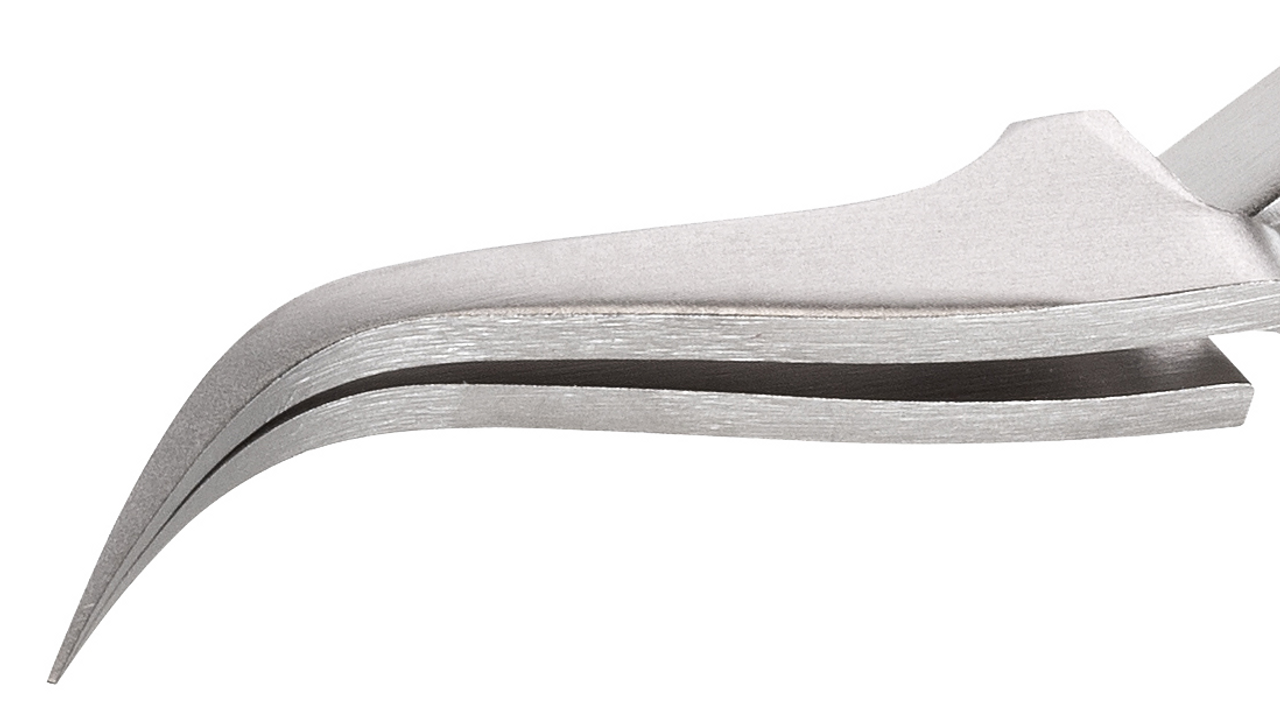 Reverse Action Tweezers - Anti-Acid/Anti-Mag SS - Tips: Curved, Fine. OAL: 115mm - 4.53"