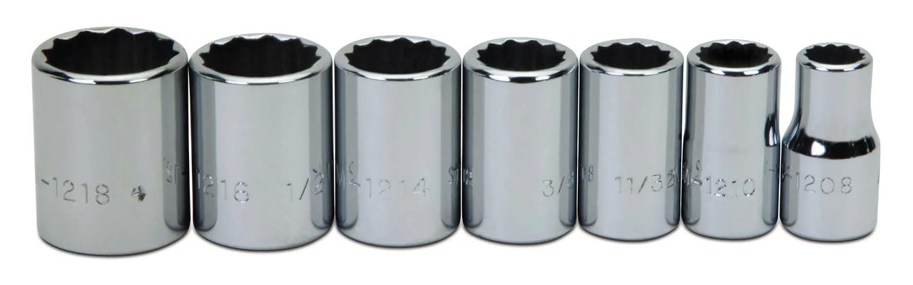 Shallow Sockets, 1/4" Drive 12-Point SAE