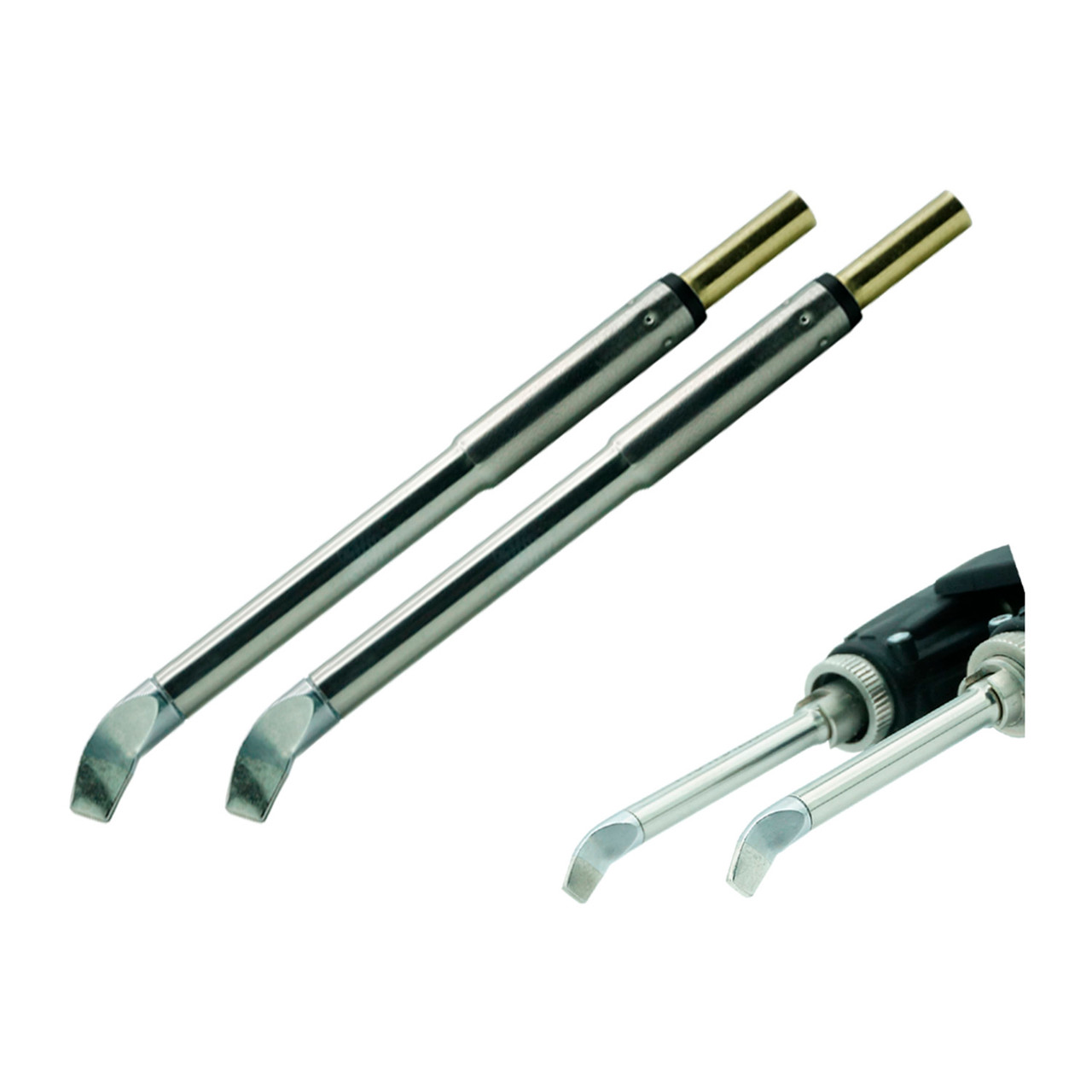 PTTC Solder Tweezer Cartridge, Bent 30°, 3.2 mm (0.126"), 600 Series