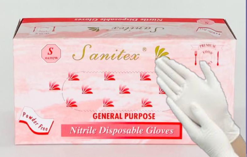 Gloves, Nitrile, White, Powder Free, 100/Box