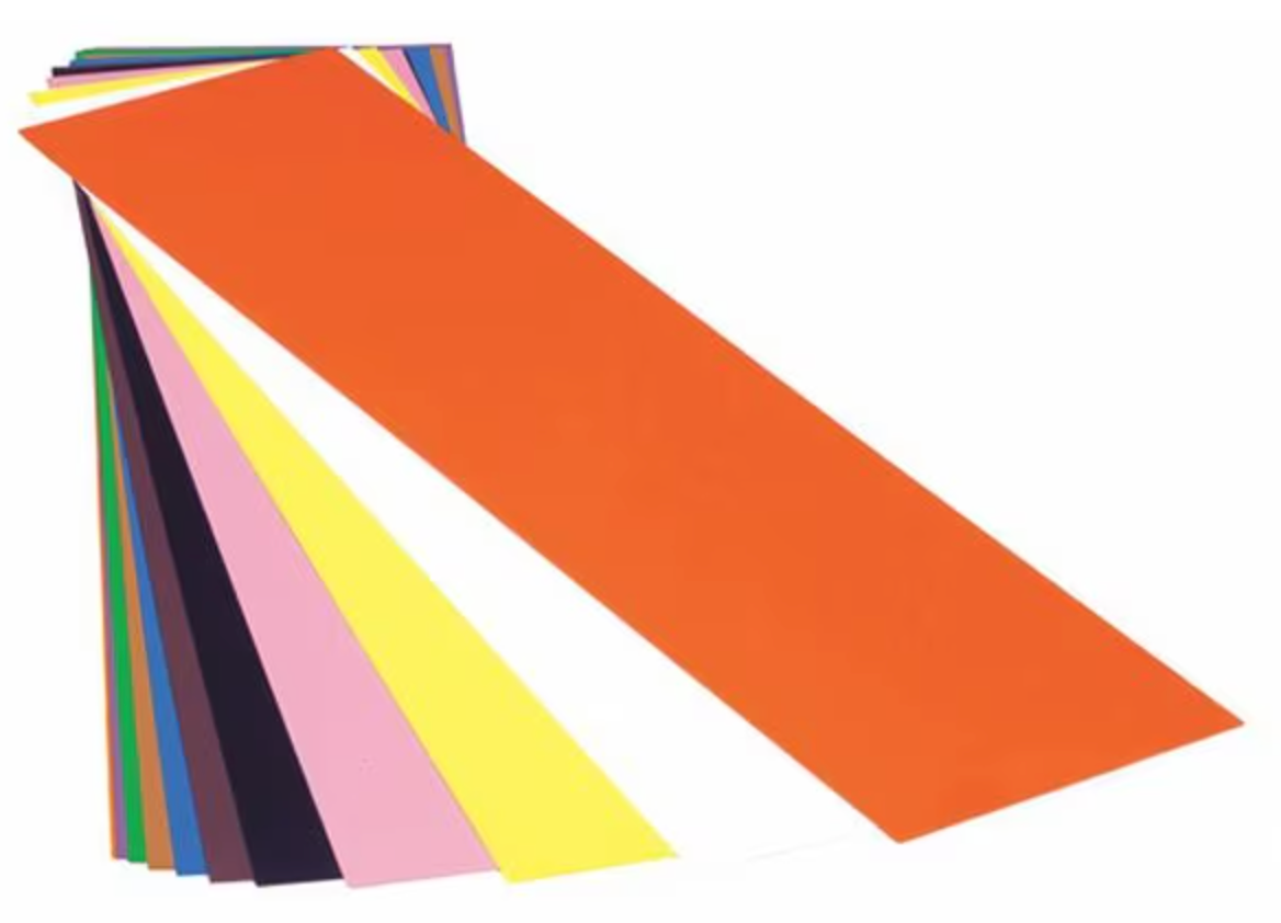 Shim Stock, Sheet, PVC, 0.03 In, Coral, PK10