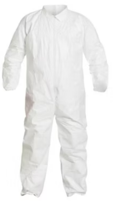 Coverall, Cleanroom,  Zipper Front, Elastic Wrist and Ankle, Collar