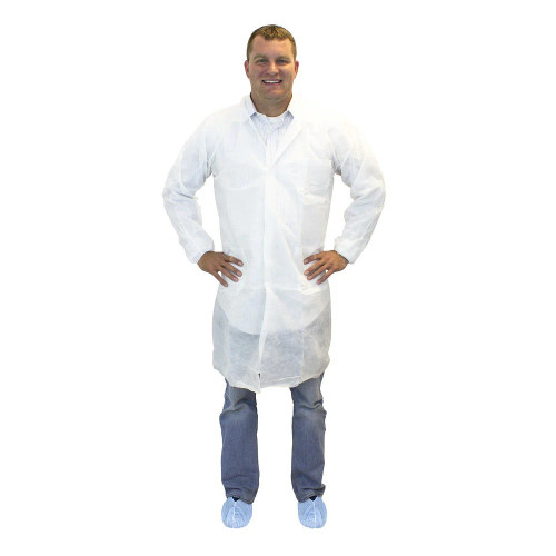 Lab Coat, SMS Polypropylene, Blue Lab Coat, SMS Polypropylene, Blue