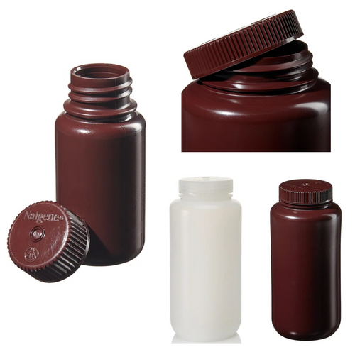 Bottle, Wide Mouth, Natural and Amber Bottle, Wide Mouth, Natural and Amber