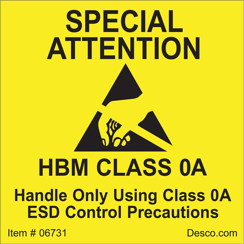 Label, Class 0A, Permanent Adhesive, 2" x 2", 500/Roll Label, Class 0A, Permanent Adhesive, 2" x 2", 500/Roll