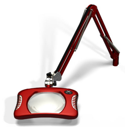 Magnifier Light, ESD-Safe 4-Diopter LED Magnifier with 43 in. Reach and Clamp Base, Black