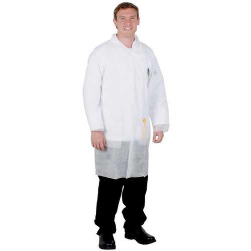 Lab Coat, Polypropylene, Snaps, 1 Pocket, Elastic Wrist Lab Coat, Polypropylene, Snaps, 1 Pocket, Elastic Wrist