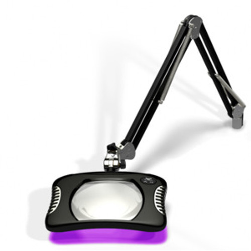 Magnifier Light,UV/Visible Light Combo LED Magnifier with 43 in. Reach and Table Clamp Base, Black