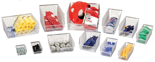 Shelf Bin, Chrome, Wire Mesh, Sold by the case Shelf Bin, Chrome, Wire Mesh, Sold by the case