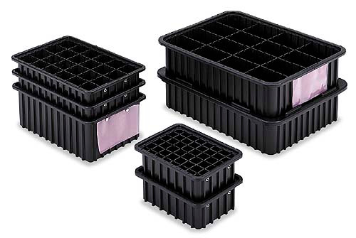 Tote, Divider Grid, ESD, Conductive Tote, Divider Grid, ESD, Conductive