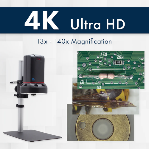 Digital Microscope Cyclops 4K Ultra HD HDMI + USB (13x To 140x) With 4x Lens