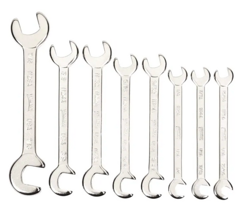 Wrench, SAE Miniature 15° x 80° Double Head Open End Wrench, SAE Miniature 15° x 80° Double Head Open End