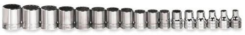 Shallow Socket Sets, Metric, 3/8" Drive, 12-Point Shallow Socket Sets, Metric, 3/8" Drive, 12-Point